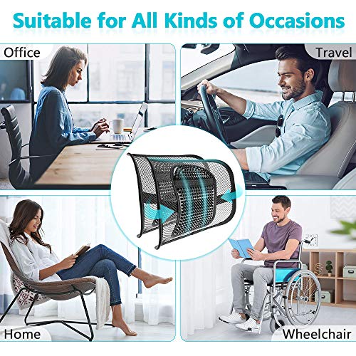 sanlinkee 2 PCS Cojín Lumbar Soporte para la Espalda Lumbar ergonómico Cojín de Soporte Lumbar para Silla de Oficina Coche corrije la Postura Alivia el Dolor Lumbar(Negro)