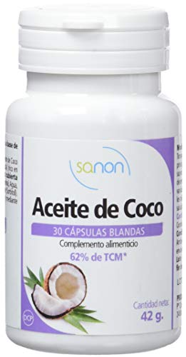 SANON - SANON Aceite de Coco 30 cápsulas blandas de 1358,5 mg SANON - SANON Aceite de Coco 30 cápsulas blandas de 1358,5 mg