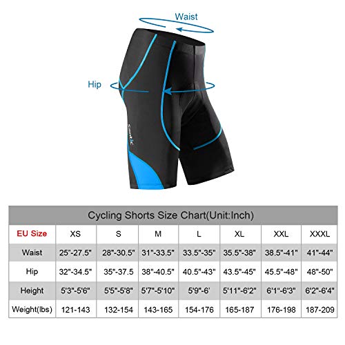 Santic Pantalon Ciclismo Hombre Corto Pantalones Bicicleta Hombre Montaña/MTB Acolchado con Badana/Almohadilla Azul EU M