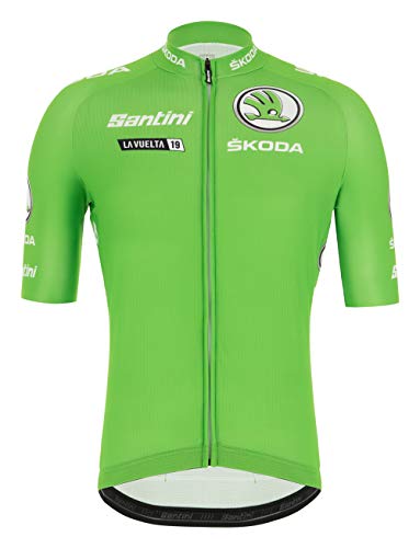 Santini - La Vuelta 2019 - Best Sprinter, Camiseta de Manga Corta para Hombre, Hombre, RE9427519LV, Verde, S