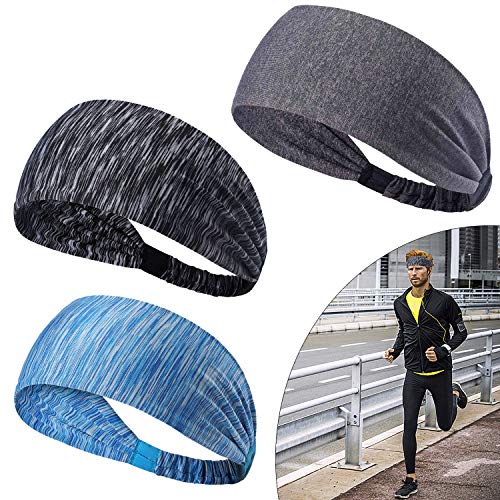 SANTOO 3 Piezas Diadema Deportiva Elásticos, Cinta Pelo Deporte de Transpirable Antideslizante para Hombres Mujeres, para Todo Tipo Ejercicios, Yoga, Tenis, Ciclismo SANTOO 3 Piezas Diadema Deportiva Elásticos, Cinta Pelo Deporte de Transpirable Antideslizante para Hombres Mujeres, para Todo Tipo Ejercicios, Yoga, Tenis, Ciclismo