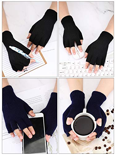 SATINIOR 3 Pares de Guantes de Medio Dedo Guantes sin Dedos de Invierno Guantes de Punto para Hombres Mujeres (Color Set 1) SATINIOR 3 Pares de Guantes de Medio Dedo Guantes sin Dedos de Invierno Guantes de Punto para Hombres Mujeres (Color Set 1)