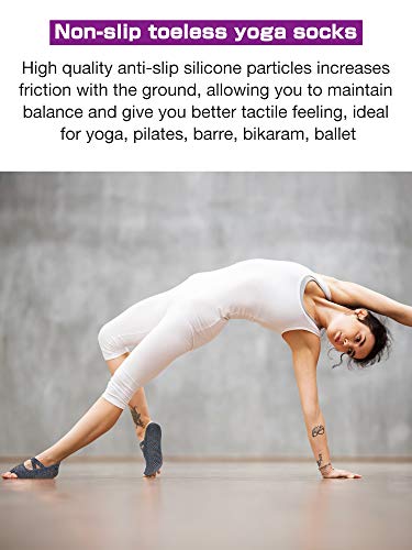 SATINIOR 4 Calcetines de Yoga Antideslizantes sin Dedos Antideslizantes con Agarre, Medias Medias para Mujeres Pilates Barre Ballet Ballet Kickboxing SATINIOR 4 Calcetines de Yoga Antideslizantes sin Dedos Antideslizantes con Agarre, Medias Medias para Mujeres Pilates Barre Ballet Ballet Kickboxing