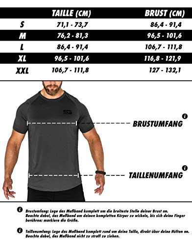 Satire Gym Camiseta Deportiva Hombre - Fitness Ropa Deportiva Transpirable - Adecuada para Workout, Entrenamiento - Muscle Fit (Verde Oliva, L)