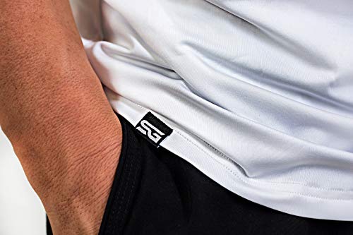 Satire Gym Camiseta Stringer para Hombre - Ropa Deportiva Funcional - Adecuada para Workout, Entrenamiento - Camiseta de Tirantes (Blanco, L)