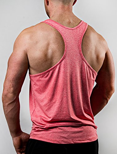 Satire Gym Camiseta Stringer para Hombre - Ropa Deportiva Funcional - Adecuada para Workout, Entrenamiento - Camiseta de Tirantes (Rojo monteado, M)