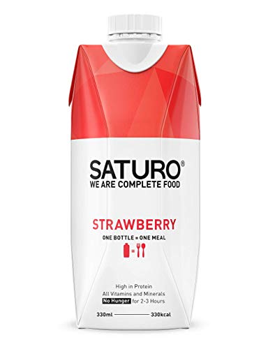 Saturo Fresa - Batido Sustituto Alimenticio | Comida Saciante, Sana y Vegana | Perfecto para Nutrición en el Deporte - Control de calorías | Pack de 8 x 330ml Saturo Fresa - Batido Sustituto Alimenticio | Comida Saciante, Sana y Vegana | Perfecto para Nutrición en el Deporte - Control de calorías | Pack de 8 x 330ml