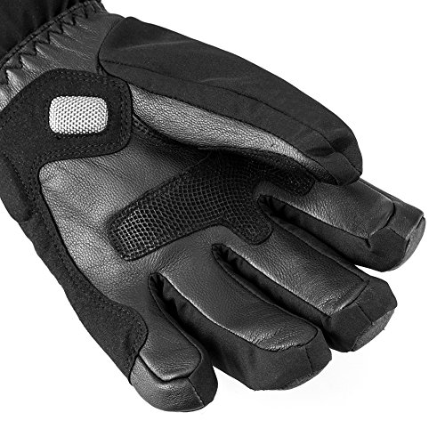 Savior Guantes Calientes Electrónicos para Hombre y Mujer, Guantes de Cuero de Palma para Esquí y Patinaje de Invierno, Guantes Térmicos de Artritis y con Baterías Recargables 7.4V 2200Mah