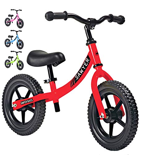 Sawyer - Bicicleta Sin Pedales Ultraligera - Niños 2, 3, 4 y 5 años (Rojo)