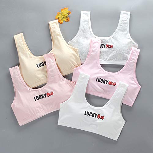 Sayletre niña de aodón de la ropa interior del sujetador de impresión de letras Sport Training Bralette fisuras en capas Crop Top 8-18Y Sayletre niña de aodón de la ropa interior del sujetador de impresión de letras Sport Training Bralette fisuras en capas Crop Top 8-18Y