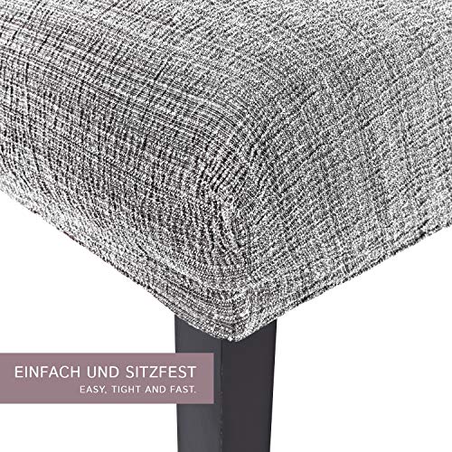 SCHEFFLER-Home Anna 2 Fundas de sillas, Estirable Cubiertas, Moderna extraíble flexibel Funda con Banda elástica, Gris