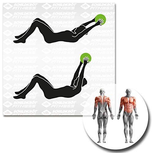 Schildkröt Fitness Balón Medicinal 1,0 kg, Negro/Verde, en Caja, 960061 Schildkröt Fitness Balón Medicinal 1,0 kg, Negro/Verde, en Caja, 960061