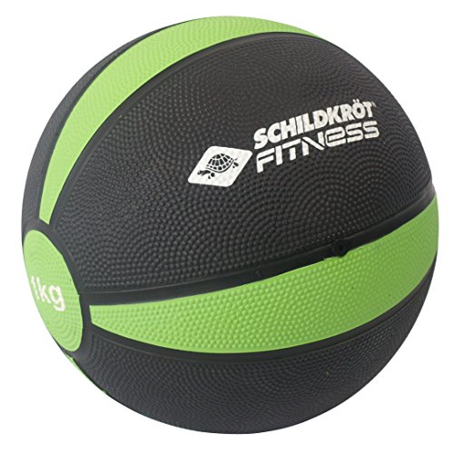 Schildkröt Fitness Balón Medicinal 1,0 kg, Negro/Verde, en Caja, 960061 Schildkröt Fitness Balón Medicinal 1,0 kg, Negro/Verde, en Caja, 960061