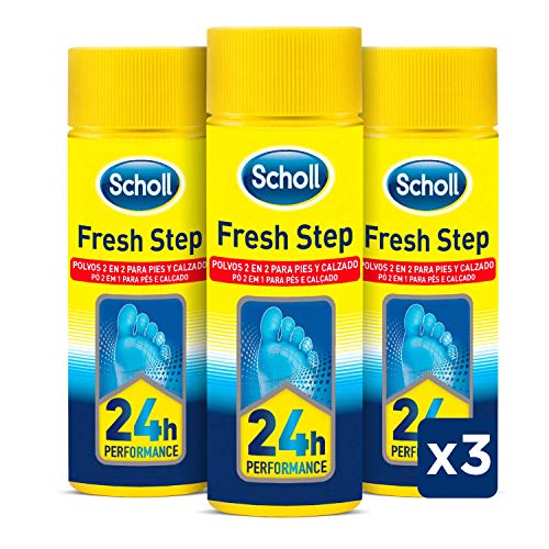 Scholl Desodorante en Polvo Fresh Step 2 en 1 para Pies y Zapatos - Spray 150ml x 3 unidades