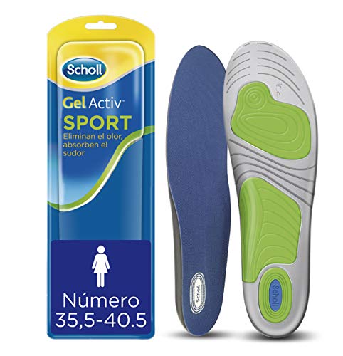 Scholl Plantillas Gel Activ Sport para mujer, para zapatillas deportivas, mayor amortiguación y absorción del olor y sudor, talla 35.5 - 40.5, 1 par (2 plantillas) (3032212) Scholl Plantillas Gel Activ Sport para mujer, para zapatillas deportivas, mayor amortiguación y absorción del olor y sudor, talla 35.5 - 40.5, 1 par (2 plantillas) (3032212)
