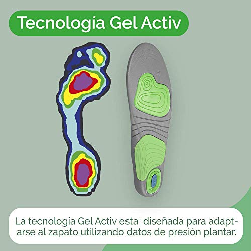 Scholl Plantillas Gel Activ Sport para mujer, para zapatillas deportivas, mayor amortiguación y absorción del olor y sudor, talla 35.5 - 40.5, 1 par (2 plantillas) (3032212)