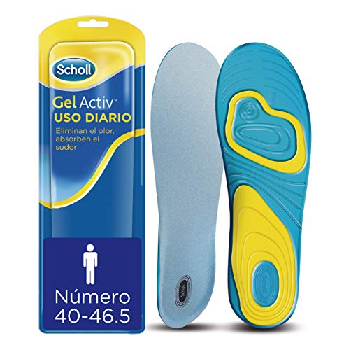 Scholl Plantillas Gel Activ Uso Diario para hombre, para el dia a dia, mayor comodidad y absorción del olor y sudor, talla 40 - 46.5, 1 par (2 plantillas) Scholl Plantillas Gel Activ Uso Diario para hombre, para el dia a dia, mayor comodidad y absorción del olor y sudor, talla 40 - 46.5, 1 par (2 plantillas)