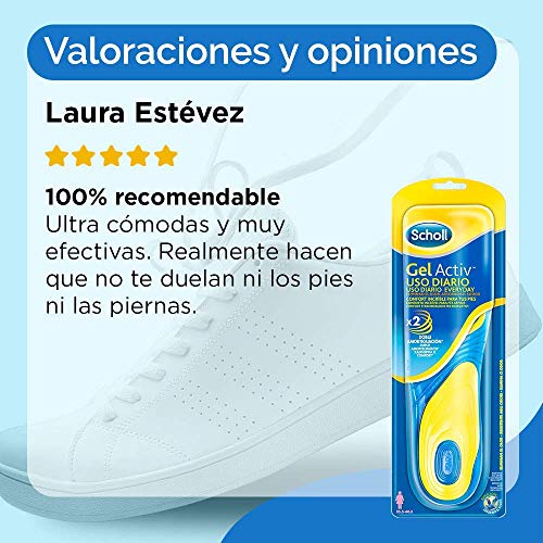 Scholl Plantillas Gel Activ Uso Diario para mujer, para el dia a dia, mayor comodidad y absorción del olor y sudor, talla 35.5 - 40.5, 1 par (2 plantillas) Scholl Plantillas Gel Activ Uso Diario para mujer, para el dia a dia, mayor comodidad y absorción del olor y sudor, talla 35.5 - 40.5, 1 par (2 plantillas)