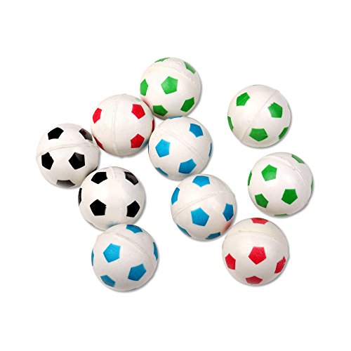 Schramm® 10 Piezas de Goma de Bolas de Rebote diseño de fútbol Aprox. 27mm de Goma de Bolas de Rebote