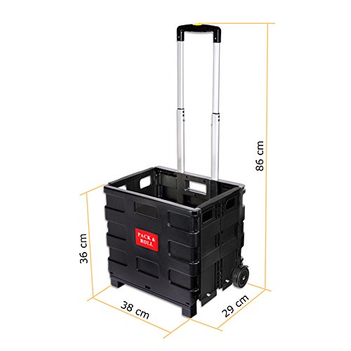Schramm® Carro de la Compra Negro Plegable Cesta de la Compra con Caja Plegable Carro de la Compra con Bolsa de la Compra Schramm® Carro de la Compra Negro Plegable Cesta de la Compra con Caja Plegable Carro de la Compra con Bolsa de la Compra