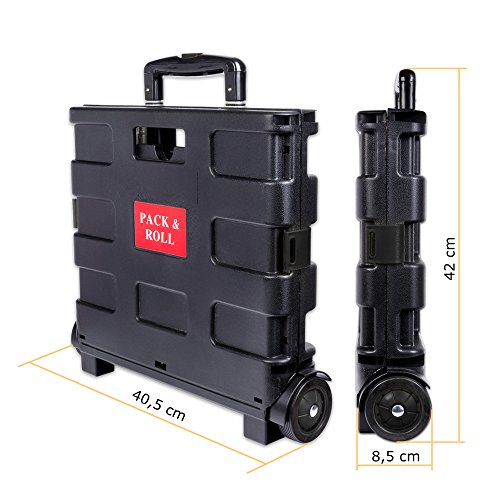 Schramm® Carro de la Compra Negro Plegable Cesta de la Compra con Caja Plegable Carro de la Compra con Bolsa de la Compra Schramm® Carro de la Compra Negro Plegable Cesta de la Compra con Caja Plegable Carro de la Compra con Bolsa de la Compra