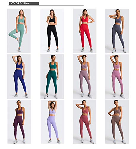 SCHUANG Traje de Yoga de 2 Piezas de Mujer, jalones de elevación de Cadera Medias con Juego de Sujetador Deportivo, Carreras de Deportes de Yoga Pilates Gimnasio entrenamien Blue-S SCHUANG Traje de Yoga de 2 Piezas de Mujer, jalones de elevación de Cadera Medias con Juego de Sujetador Deportivo, Carreras de Deportes de Yoga Pilates Gimnasio entrenamien Blue-S