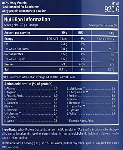 Scitec Nutrition 100% Whey Protein Proteína sin Sabor - 920 g Scitec Nutrition 100% Whey Protein Proteína sin Sabor - 920 g