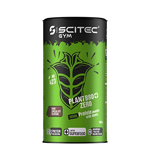 Scitec Nutrition Gym Plantbro+ Zero Protein Powder, Chocolate Negro - 500 g
