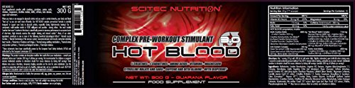 Scitec Nutrition Hot Blood 3.0 Complejo estimulante de pre-entrenamieto, sabor guaraná - 300 g