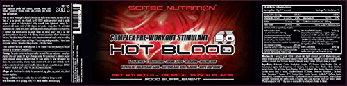 Scitec Nutrition Hot Blood 3.0 Fórmula Pre Entrenamiento Ponche Tropical - 300 g Scitec Nutrition Hot Blood 3.0 Fórmula Pre Entrenamiento Ponche Tropical - 300 g
