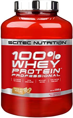 Scitec Whey Protein Professional Mezcla de Proteína de Suero, chocolate con avellana- 2350 gr