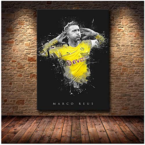 SDGW Marco Reus Famosa Estrella De Fútbol Arte Lienzo Pintura Impresión Lienzo Pintura Cartel Sala De Estar Dormitorio Fútbol Sala Decoración-50X70Cm Sin Marco