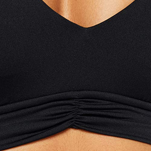 Seafolly V Neck Crop Top Parte Superior de Bikini, Negro, 36 para Mujer