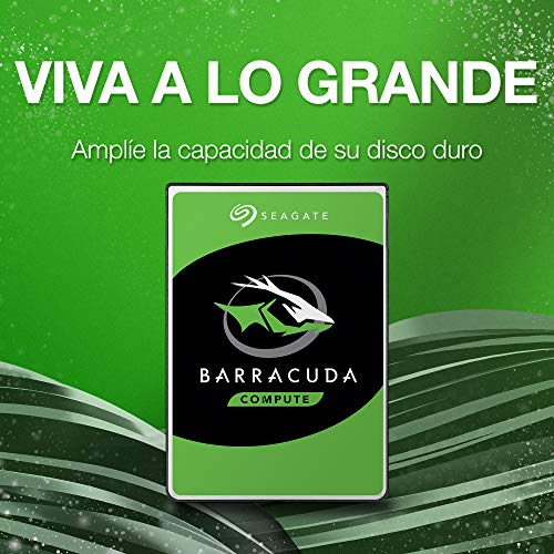 Seagate BarraCuda, 1 TB, Disco duro interno, HDD, 3,5", SATA 6 Gb/s, 7200 r.p.m., 64 MB, caché para ordenador de sobremesa y PC (ST1000DM010)