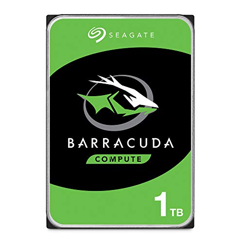 Seagate BarraCuda, 1 TB, Disco duro interno, HDD, 3,5", SATA 6 Gb/s, 7200 r.p.m., 64 MB, caché para ordenador de sobremesa y PC (ST1000DM010)