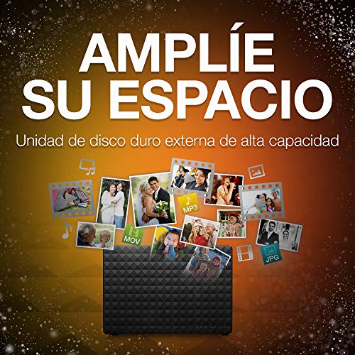 Seagate Expansion Desktop, 6 TB, Disco duro externo 3.5", HDD, USB 3.0 para PC, ordenador portátil y Mac (STEB6000403), Negro