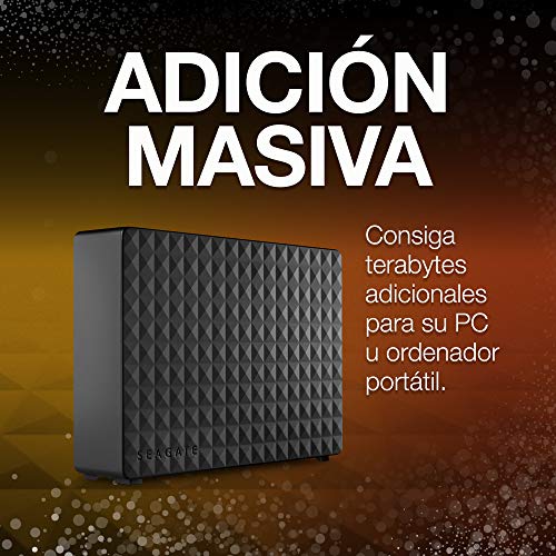 Seagate Expansion Desktop, 6 TB, Disco duro externo 3.5", HDD, USB 3.0 para PC, ordenador portátil y Mac (STEB6000403), Negro