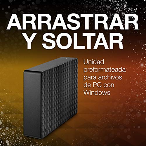 Seagate Expansion Desktop, 6 TB, Disco duro externo 3.5", HDD, USB 3.0 para PC, ordenador portátil y Mac (STEB6000403), Negro