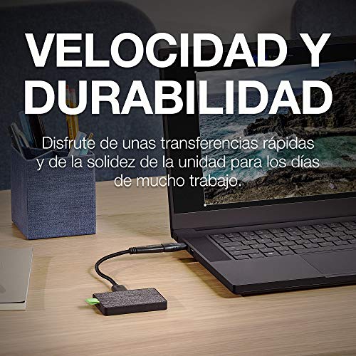 Seagate Technology Ultra Touch SSD de 1 TB, Disco Duro Externo Portátil SSD, Negro, USB-C USB 3.0 para PC & MAC, 4 meses del Plan Adobe Creative Cloud Photography (STJW1000401)