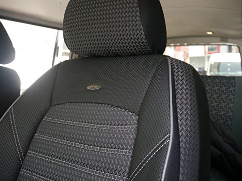 seatcovers by k-maniac Fundas de Asiento para T5, T6, Multivan, California, Combi, Caravelle, Transporter, Kasten Elite, Asiento del copiloto, reposabrazos, Color Negro, Antracita, T5, T6, T11