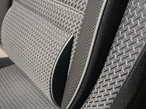 seatcovers by k-maniac Fundas de Asiento para T5, T6, Multivan, California, Combi, Caravelle, Transporter, Kasten Elite, Asiento del copiloto, reposabrazos, Color Negro, Antracita, T5, T6, T11