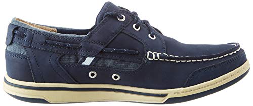 Sebago Triton Three Eyelets FGL, Náuticos Hombre, Azul (Blue Nite N01), 45 EU