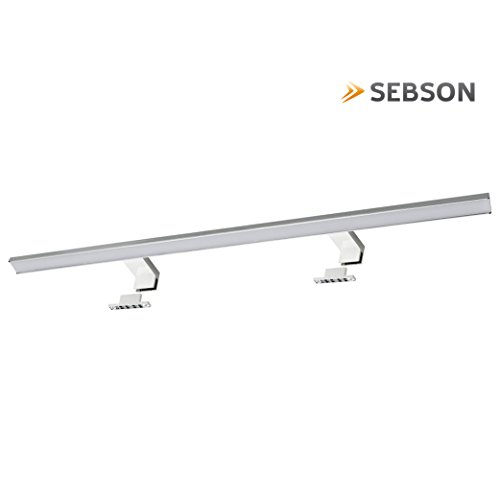 SEBSON® Lámpara LED Espejo baño IP44 80cm, pinza + armario, luz blanca neutra 4000K, 800x108x40mm, 15W, 1000lm SEBSON® Lámpara LED Espejo baño IP44 80cm, pinza + armario, luz blanca neutra 4000K, 800x108x40mm, 15W, 1000lm