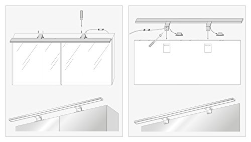 SEBSON® Lámpara LED Espejo baño IP44 80cm, pinza + armario, luz blanca neutra 4000K, 800x108x40mm, 15W, 1000lm SEBSON® Lámpara LED Espejo baño IP44 80cm, pinza + armario, luz blanca neutra 4000K, 800x108x40mm, 15W, 1000lm