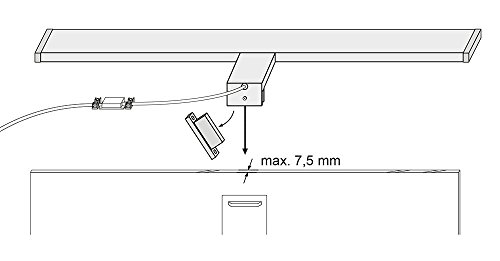 SEBSON® Lámpara LED Espejo baño IP44 80cm, pinza + armario, luz blanca neutra 4000K, 800x108x40mm, 15W, 1000lm