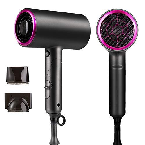 Secador de Pelo Profesional, Fityou Secador Iónico de 1800W con 2 Boquilla Concentradora de Aire, 2 Velocidades y 3 Temperaturas, Botón de Aire Frío, Mango Plegable Secador de Pelo Profesional, Fityou Secador Iónico de 1800W con 2 Boquilla Concentradora de Aire, 2 Velocidades y 3 Temperaturas, Botón de Aire Frío, Mango Plegable