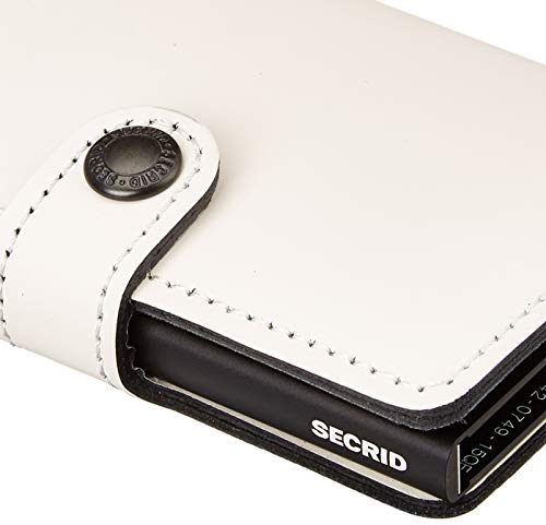 SECRID - Minicarjeta Secrid para hombre de piel auténtica mate con funda de tarjeta RFID segura para un máximo de 12 tarjetas (tiza)