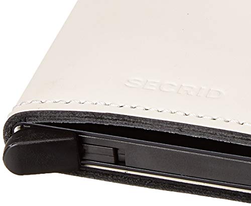 SECRID - Minicarjeta Secrid para hombre de piel auténtica mate con funda de tarjeta RFID segura para un máximo de 12 tarjetas (tiza)