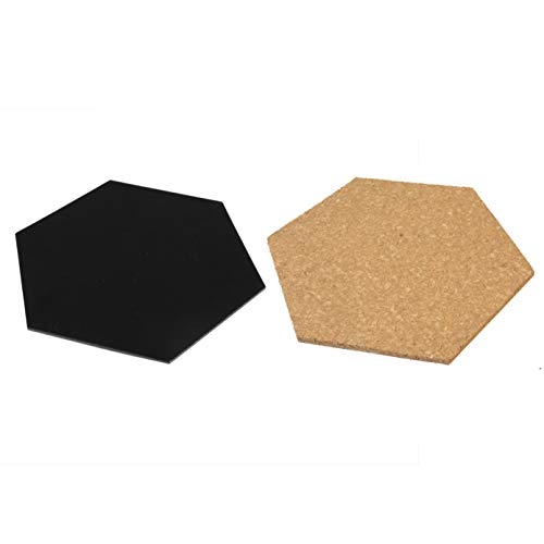 SECURIT Hexagon Cork & chalkboards-Set of 7 pcs (4X Chalkboard + 3X Cork) Bolsa para Calcetines, 23 cm, Negro (Black) SECURIT Hexagon Cork & chalkboards-Set of 7 pcs (4X Chalkboard + 3X Cork) Bolsa para Calcetines, 23 cm, Negro (Black)