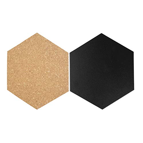 SECURIT Hexagon Cork & chalkboards-Set of 7 pcs (4X Chalkboard + 3X Cork) Bolsa para Calcetines, 23 cm, Negro (Black) SECURIT Hexagon Cork & chalkboards-Set of 7 pcs (4X Chalkboard + 3X Cork) Bolsa para Calcetines, 23 cm, Negro (Black)